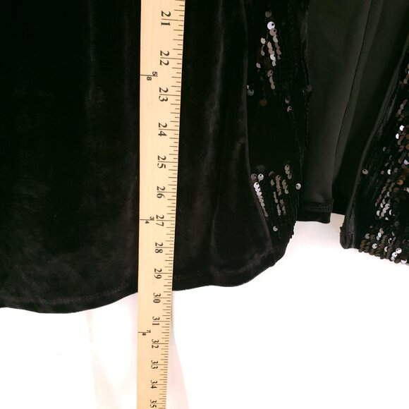 Marc New York Andrew Marc Velvet Sequin Bat Wing Open Cardigan One Size - Picture 5 of 13